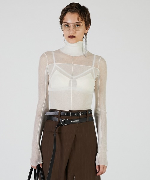 PRANK PROJECT（プランクプロジェクト）の「ソフトハイゲージパネルニット / Soft High Gauge Panel Knit（ニット/セーター・レディース・グレー/ブラック/アイボリー/ピンク・FREE）」の15枚目の写真