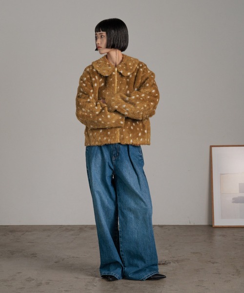 LOWRYS FARM(ローリーズファーム)の「タックワイドデニム 532506(デニムパンツ・レディース・パープル/ブラック/ブラウン/レオパード/ブルー・SMALL/MEDIUM/LARGE)」の11枚目の写真