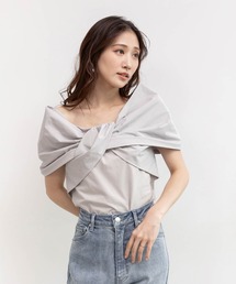 RANDA | リボンドッキングカットトップス(Tシャツ/カットソー)