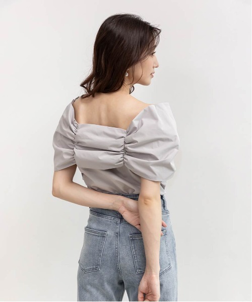 RANDA(ランダ)の「リボンドッキングカットトップス(Tシャツ/カットソー・レディース・グレー/ホワイト/ブラック・FREE)」の18枚目の写真