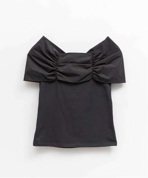 RANDA(ランダ)の「リボンドッキングカットトップス(Tシャツ/カットソー・レディース・グレー/ホワイト/ブラック・FREE)」の21枚目の写真