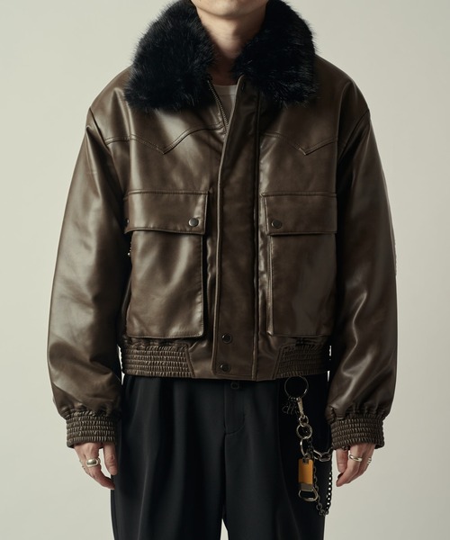 SURJENT シンセティックレザーフライトジャケット（ブルゾン）｜Lui's