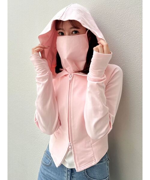 dazzlin（ダズリン）の「【吉田朱里】UVコンパクトパーカー（パーカー・レディース・ブラック/ピンク/ベージュ・FREE）」の9枚目の写真