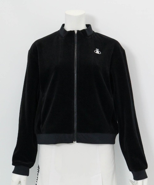 archivio(アルチビオ)の「<LADIES>ベロア×中綿ブルゾン(ブルゾン・レディース・ブラック/ホワイト/ピンク・L/M/S)」の1枚目の写真