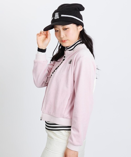 archivio(アルチビオ)の「<LADIES>ベロア×中綿ブルゾン(ブルゾン・レディース・ブラック/ホワイト/ピンク・L/M/S)」の4枚目の写真