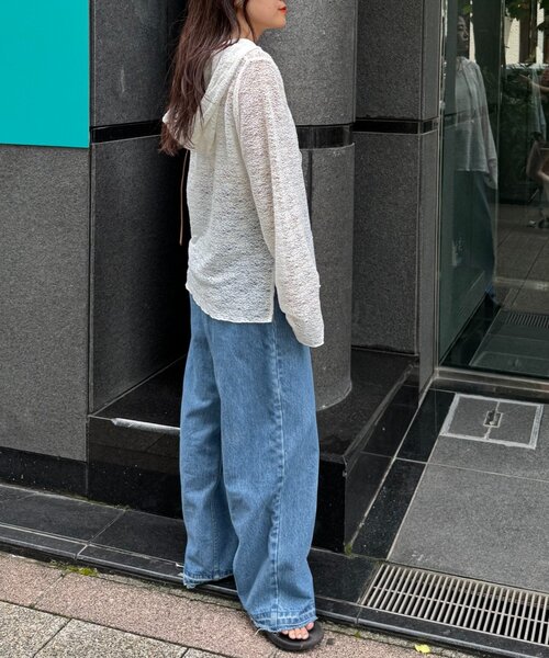 CIAOPANIC TYPY（チャオパニックティピー）の「スキッパーレースフーディー（Tシャツ/カットソー・レディース・ホワイト/ブラック/アイボリー・ONE SIZE）」の13枚目の写真