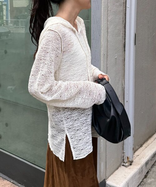 CIAOPANIC TYPY（チャオパニックティピー）の「スキッパーレースフーディー（Tシャツ/カットソー・レディース・ホワイト/ブラック/アイボリー・ONE SIZE）」の19枚目の写真