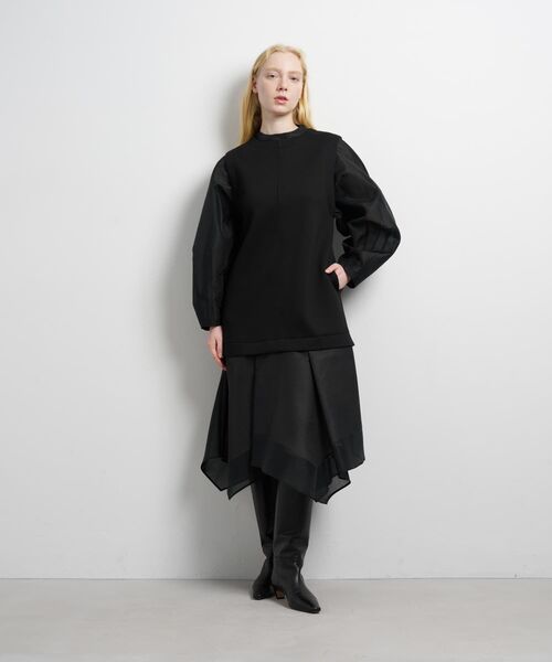 LANVIN en Bleu(ランバンオンブルー)の「ダンボールコンビワンピース(ワンピース・レディース・ブラック/オフホワイト・36/38)」の10枚目の写真