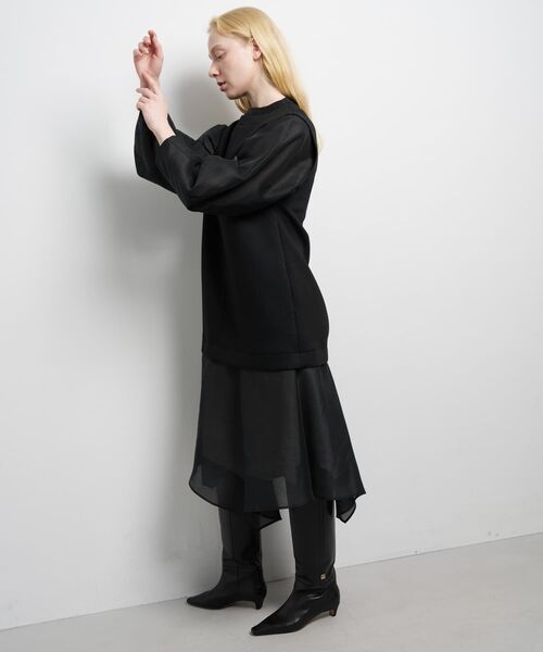 LANVIN en Bleu(ランバンオンブルー)の「ダンボールコンビワンピース(ワンピース・レディース・ブラック/オフホワイト・36/38)」の11枚目の写真