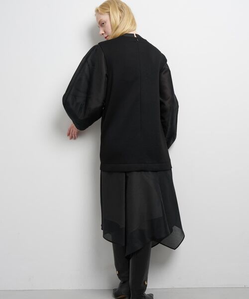 LANVIN en Bleu(ランバンオンブルー)の「ダンボールコンビワンピース(ワンピース・レディース・ブラック/オフホワイト・36/38)」の12枚目の写真