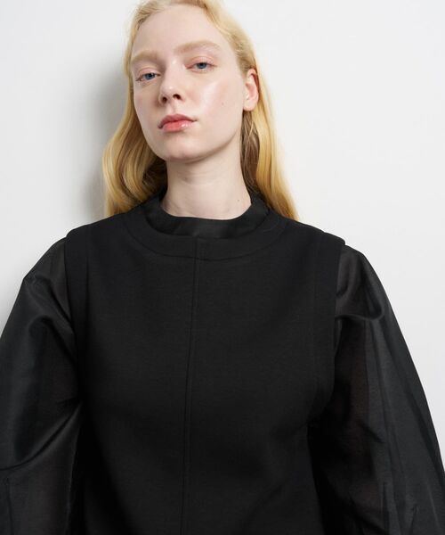 LANVIN en Bleu(ランバンオンブルー)の「ダンボールコンビワンピース(ワンピース・レディース・ブラック/オフホワイト・36/38)」の13枚目の写真