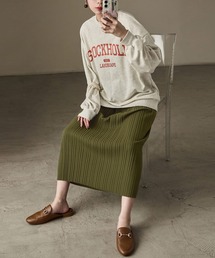 カットプリーツロングスカート