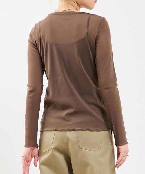 SOFFITTO（ソフィット）の「チュールシアープルオーバー（Tシャツ/カットソー・レディース・ブラック/モカ/オフホワイト・FREE）」の7枚目の写真