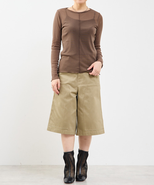SOFFITTO（ソフィット）の「チュールシアープルオーバー（Tシャツ/カットソー・レディース・ブラック/モカ/オフホワイト・FREE）」の8枚目の写真