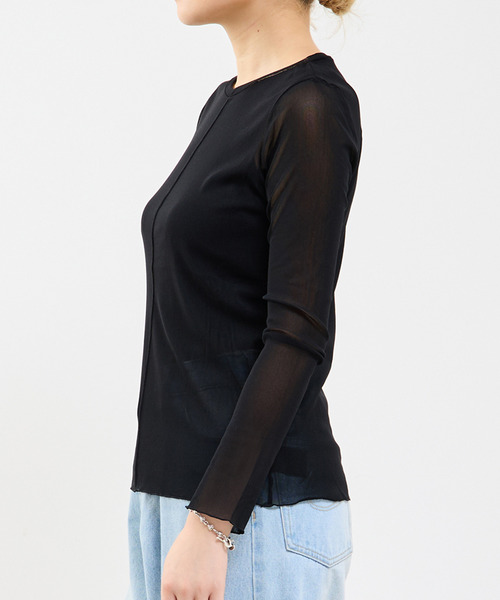 SOFFITTO（ソフィット）の「チュールシアープルオーバー（Tシャツ/カットソー・レディース・ブラック/モカ/オフホワイト・FREE）」の13枚目の写真