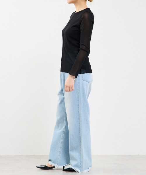 SOFFITTO（ソフィット）の「チュールシアープルオーバー（Tシャツ/カットソー・レディース・ブラック/モカ/オフホワイト・FREE）」の16枚目の写真
