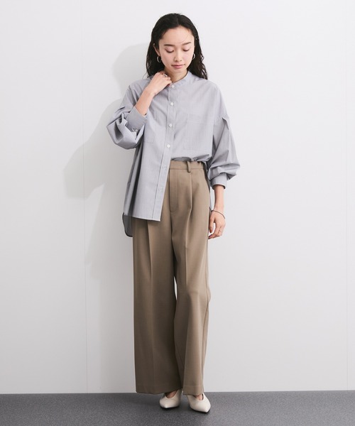 le cercle ADAM ET ROPE'（ルセルクルアダムエロペ）の「タックワイドパンツ/セットアップ対応（スラックス・レディース・チャコールグレー/ライトグレー/ベージュ・FREE）」の5枚目の写真
