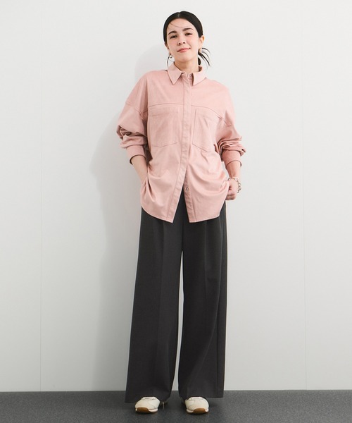 le cercle ADAM ET ROPE'（ルセルクルアダムエロペ）の「タックワイドパンツ/セットアップ対応（スラックス・レディース・チャコールグレー/ライトグレー/ベージュ・FREE）」の9枚目の写真
