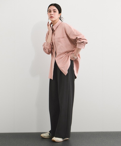 le cercle ADAM ET ROPE'（ルセルクルアダムエロペ）の「タックワイドパンツ/セットアップ対応（スラックス・レディース・チャコールグレー/ライトグレー/ベージュ・FREE）」の10枚目の写真