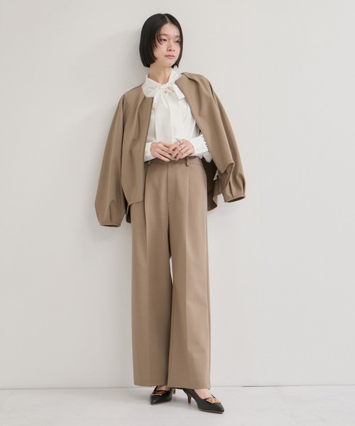 le cercle ADAM ET ROPE'（ルセルクルアダムエロペ）の「タックワイドパンツ/セットアップ対応（スラックス・レディース・チャコールグレー/ライトグレー/ベージュ・FREE）」の22枚目の写真