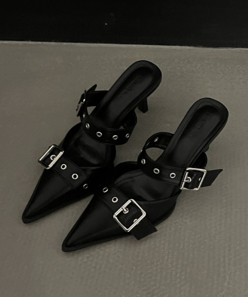 yuue' ( wear )（ユーイ）の「ダブルベルトミュールパンプス（パンプス・レディース・シルバー/ブラック・24.5cm/23.5cm）」の10枚目の写真