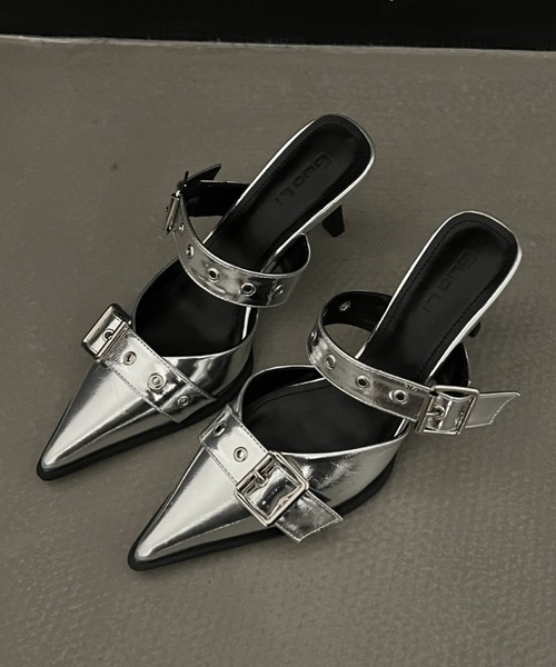yuue' ( wear )（ユーイ）の「ダブルベルトミュールパンプス（パンプス・レディース・シルバー/ブラック・24.5cm/23.5cm）」の22枚目の写真