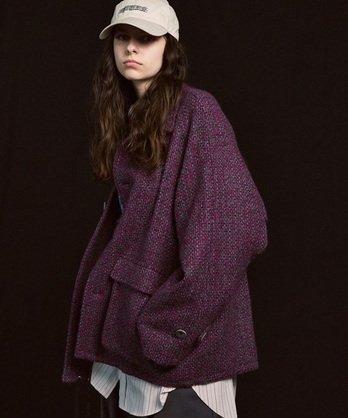 MAISON SPECIAL（メゾンスペシャル）の「《UNISEX》【Italian Dead Stock Fabric】Prime-Over Raglan Sleeves Collared Blouson/プライムオーバーラグランスリーブ襟付きブルゾン【MAISON SPECIAL/メゾンスペシャル】（ブルゾン・メンズ・レッド/ダークブラック/ピンク/オレンジ/ブラック/ダークネイビー・0/1/2）」の4枚目の写真