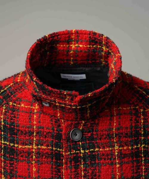 MAISON SPECIAL（メゾンスペシャル）の「《UNISEX》【Italian Dead Stock Fabric】Prime-Over Raglan Sleeves Collared Blouson/プライムオーバーラグランスリーブ襟付きブルゾン【MAISON SPECIAL/メゾンスペシャル】（ブルゾン・メンズ・レッド/ダークブラック/ピンク/オレンジ/ブラック/ダークネイビー・0/1/2）」の15枚目の写真