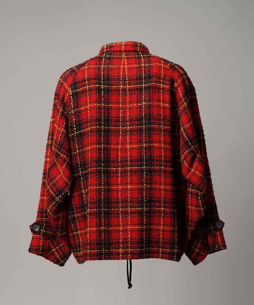 MAISON SPECIAL（メゾンスペシャル）の「《UNISEX》【Italian Dead Stock Fabric】Prime-Over Raglan Sleeves Collared Blouson/プライムオーバーラグランスリーブ襟付きブルゾン【MAISON SPECIAL/メゾンスペシャル】（ブルゾン・メンズ・レッド/ダークブラック/ピンク/オレンジ/ブラック/ダークネイビー・0/1/2）」の14枚目の写真