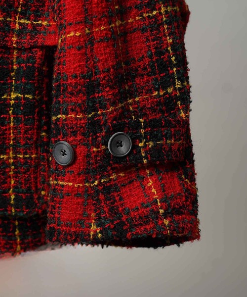 MAISON SPECIAL（メゾンスペシャル）の「《UNISEX》【Italian Dead Stock Fabric】Prime-Over Raglan Sleeves Collared Blouson/プライムオーバーラグランスリーブ襟付きブルゾン【MAISON SPECIAL/メゾンスペシャル】（ブルゾン・メンズ・レッド/ダークブラック/ピンク/オレンジ/ブラック/ダークネイビー・0/1/2）」の7枚目の写真