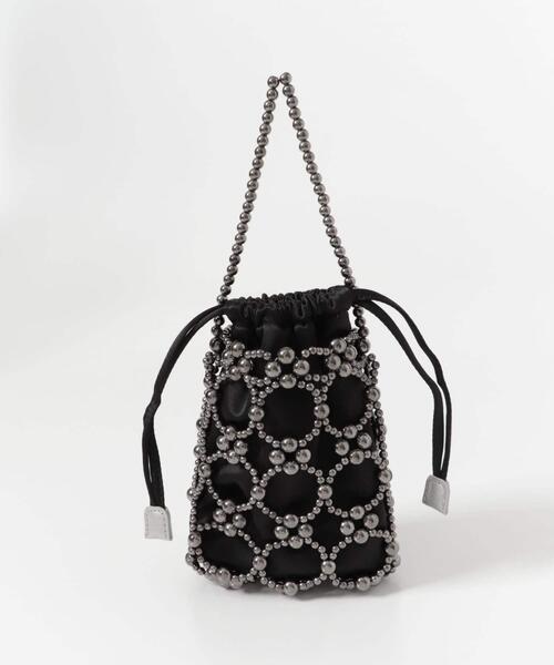 URBAN RESEARCH ROSSO WOMEN（アーバンリサーチ　ロッソ）の「ビーズデザインハンドバッグ（ハンドバッグ・レディース・グレー/ブラック・-）」の2枚目の写真