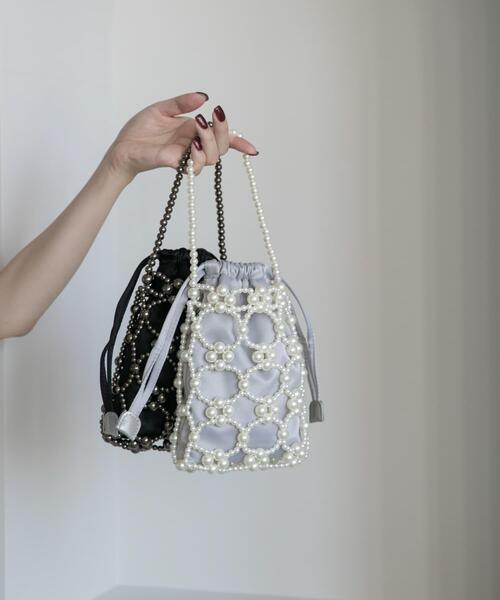 URBAN RESEARCH ROSSO WOMEN（アーバンリサーチ　ロッソ）の「ビーズデザインハンドバッグ（ハンドバッグ・レディース・グレー/ブラック・-）」の14枚目の写真