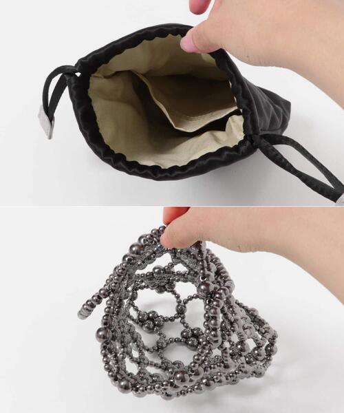 URBAN RESEARCH ROSSO WOMEN（アーバンリサーチ　ロッソ）の「ビーズデザインハンドバッグ（ハンドバッグ・レディース・グレー/ブラック・-）」の4枚目の写真