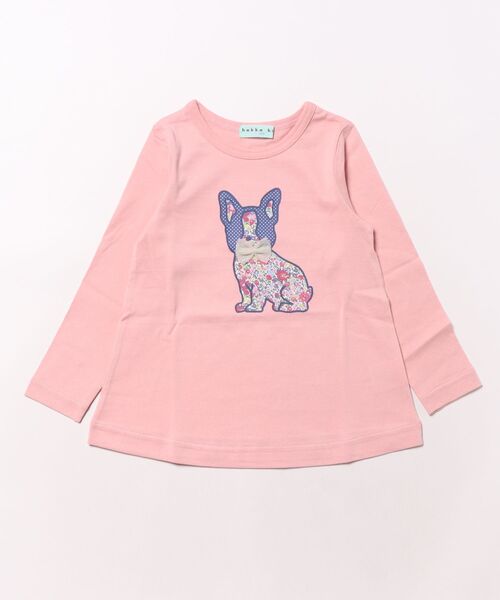 HAKKA KIDS（ハッカキッズ）の「コラージュフレンチブルプリント長袖Tシャツ（Tシャツ/カットソー・キッズ・オフホワイト/ピンク・100cm/110cm/120cm/130cm）」の2枚目の写真