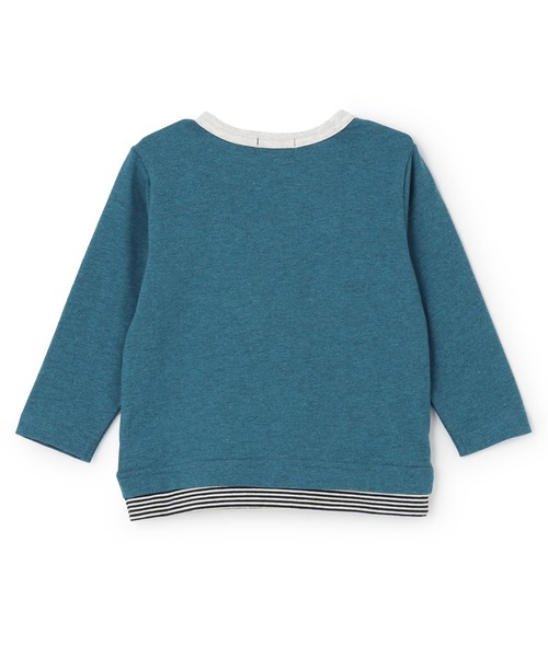 KP BOY（ケーピーボーイ）の「電車アップリケ 長袖Tシャツ（Tシャツ/カットソー・キッズ・ブルー/サックスブルー・110cm/130cm/90cm/80ｃｍ/100cm/120cm）」の3枚目の写真