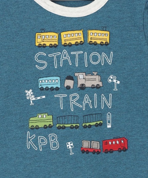 KP BOY（ケーピーボーイ）の「電車アップリケ 長袖Tシャツ（Tシャツ/カットソー・キッズ・ブルー/サックスブルー・110cm/130cm/90cm/80ｃｍ/100cm/120cm）」の5枚目の写真