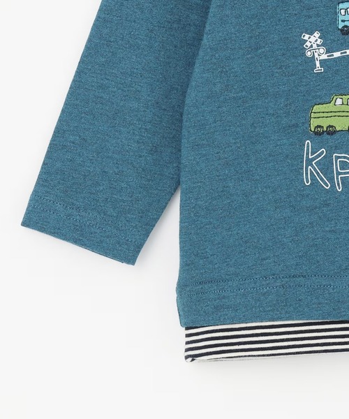 KP BOY（ケーピーボーイ）の「電車アップリケ 長袖Tシャツ（Tシャツ/カットソー・キッズ・ブルー/サックスブルー・110cm/130cm/90cm/80ｃｍ/100cm/120cm）」の7枚目の写真