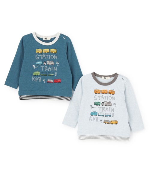 KP BOY（ケーピーボーイ）の「電車アップリケ 長袖Tシャツ（Tシャツ/カットソー・キッズ・ブルー/サックスブルー・110cm/130cm/90cm/80ｃｍ/100cm/120cm）」の9枚目の写真