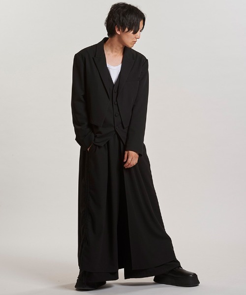 NO ID.(ノーアイディ)の「mj11077-レイヤードショートJKT ジャケット(457006-315J)(その他アウター・メンズ・ブラック/ブラック×グレー・1/2)」の18枚目の写真