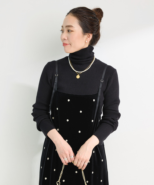 Simplicite(サンプリシテ)の「ウォッシャブル / タートルリブニット(ニット/セーター・レディース・ホワイト/ブラック/ウッド・FREE)」の8枚目の写真