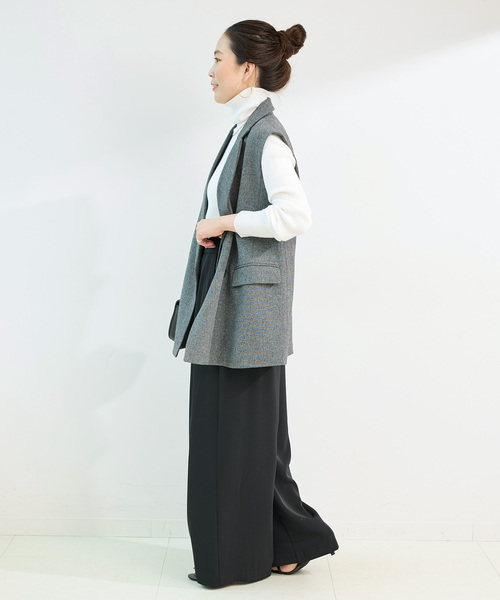 Simplicite(サンプリシテ)の「ウォッシャブル / タートルリブニット(ニット/セーター・レディース・ホワイト/ブラック/ウッド・FREE)」の12枚目の写真