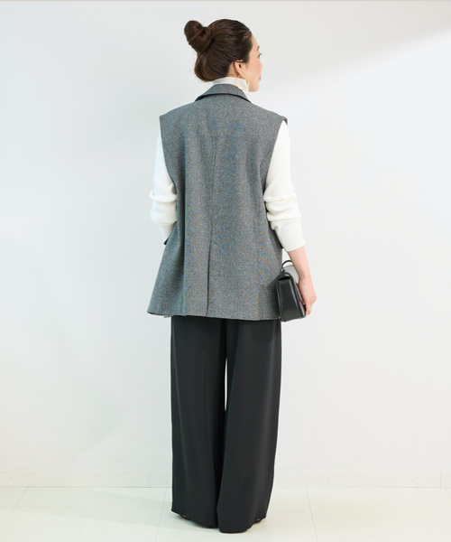 Simplicite(サンプリシテ)の「ウォッシャブル / タートルリブニット(ニット/セーター・レディース・ホワイト/ブラック/ウッド・FREE)」の13枚目の写真