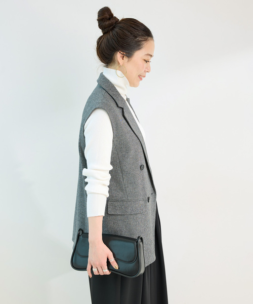 Simplicite(サンプリシテ)の「ウォッシャブル / タートルリブニット(ニット/セーター・レディース・ホワイト/ブラック/ウッド・FREE)」の15枚目の写真