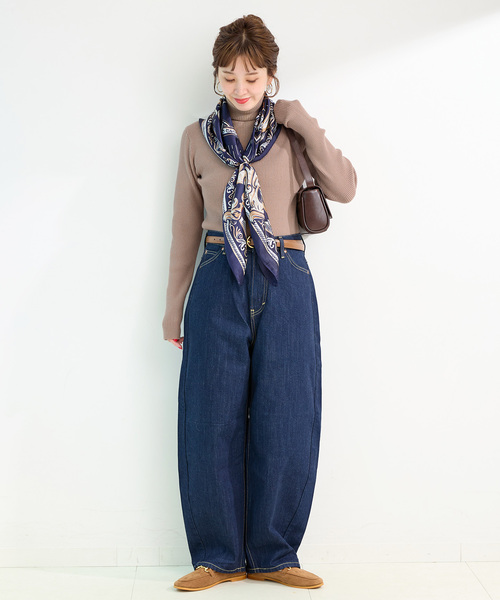 Simplicite(サンプリシテ)の「ウォッシャブル / タートルリブニット(ニット/セーター・レディース・ホワイト/ブラック/ウッド・FREE)」の17枚目の写真