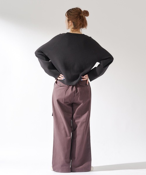 B.C STOCK（ベーセーストック）の「【Deux Allures/ドゥ アリュール】ミリタリー ベルテッドパンツ（チノパンツ・メンズ・ブラウン/アイボリー・FREE）」の5枚目の写真