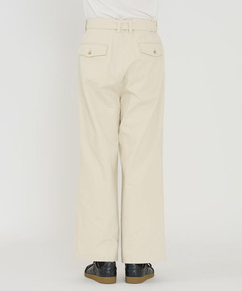 B.C STOCK（ベーセーストック）の「【Deux Allures/ドゥ アリュール】ミリタリー ベルテッドパンツ（チノパンツ・メンズ・ブラウン/アイボリー・FREE）」の11枚目の写真