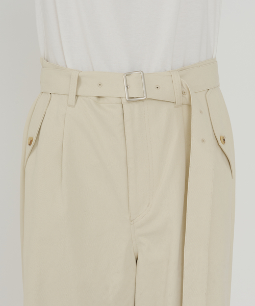 B.C STOCK（ベーセーストック）の「【Deux Allures/ドゥ アリュール】ミリタリー ベルテッドパンツ（チノパンツ・メンズ・ブラウン/アイボリー・FREE）」の12枚目の写真