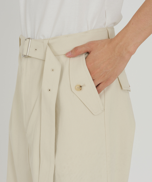 B.C STOCK（ベーセーストック）の「【Deux Allures/ドゥ アリュール】ミリタリー ベルテッドパンツ（チノパンツ・メンズ・ブラウン/アイボリー・FREE）」の13枚目の写真