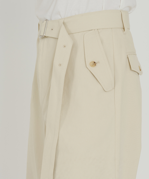 B.C STOCK（ベーセーストック）の「【Deux Allures/ドゥ アリュール】ミリタリー ベルテッドパンツ（チノパンツ・メンズ・ブラウン/アイボリー・FREE）」の16枚目の写真