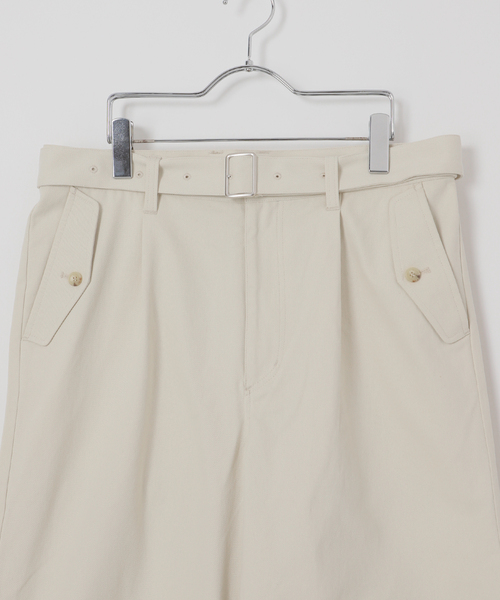B.C STOCK（ベーセーストック）の「【Deux Allures/ドゥ アリュール】ミリタリー ベルテッドパンツ（チノパンツ・メンズ・ブラウン/アイボリー・FREE）」の19枚目の写真